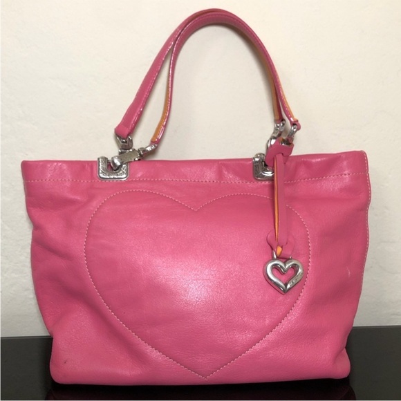 Brighton Handbags - Brighton Jodie Pink Heart Leather Mini Handbag - reversible